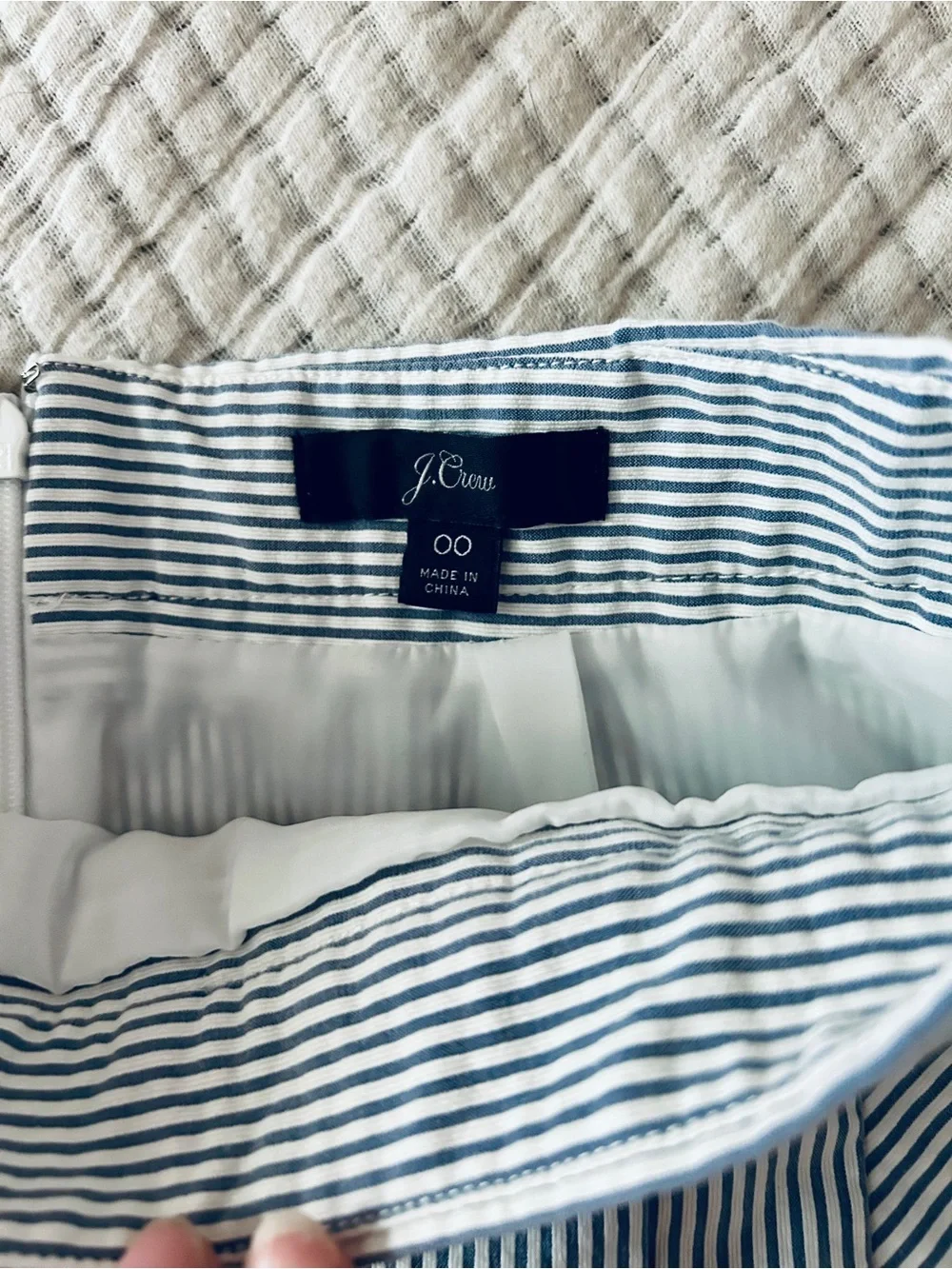 J. Crew Striped Seersucker Nautical Sailor Mini Skirt